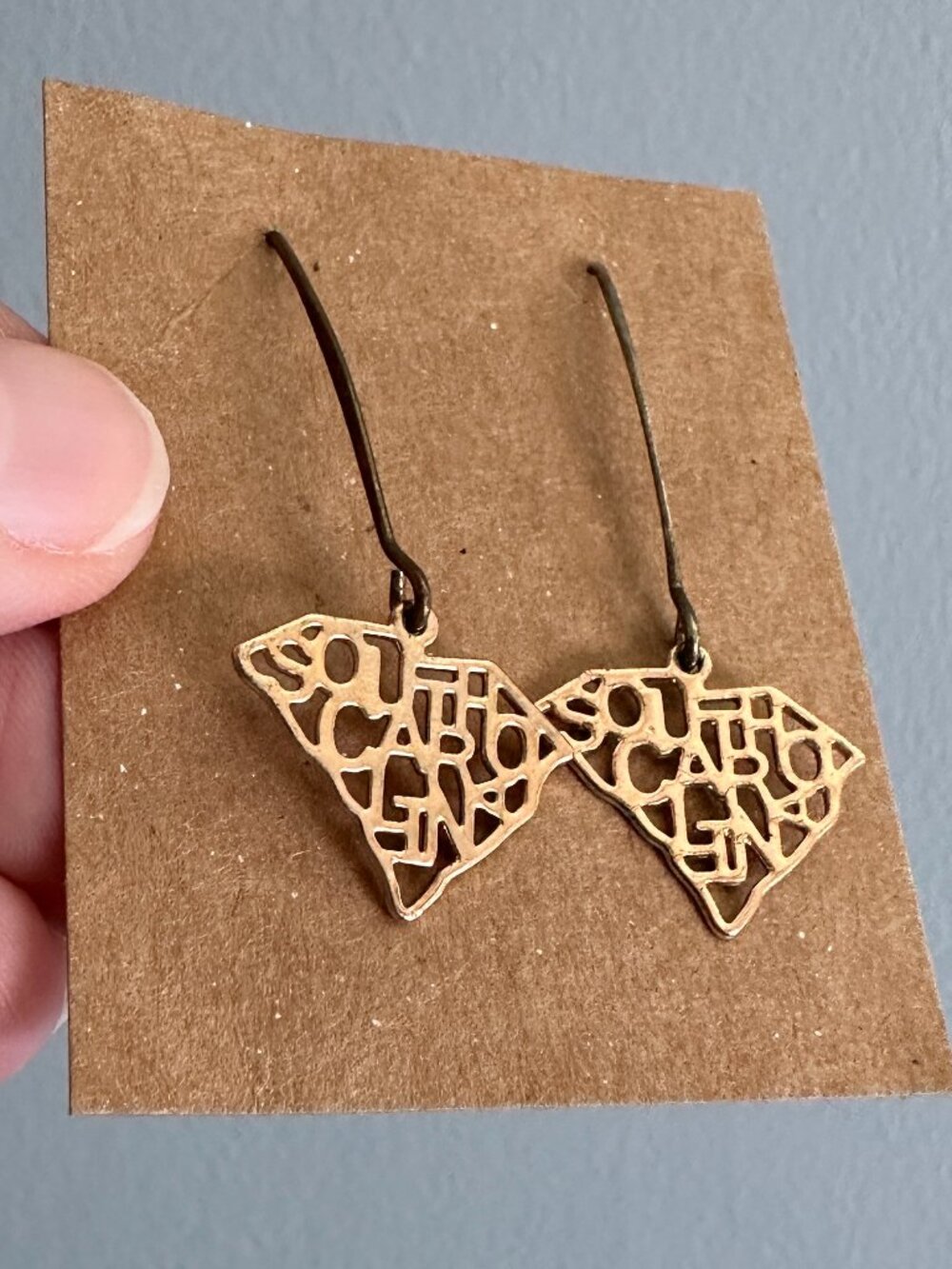South Carolina Rose Gold Tone Dangling Earrings